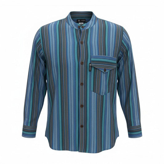 Nomad Sari Grandad Shirt - Turquoise - Large - Luna Panther alternate view