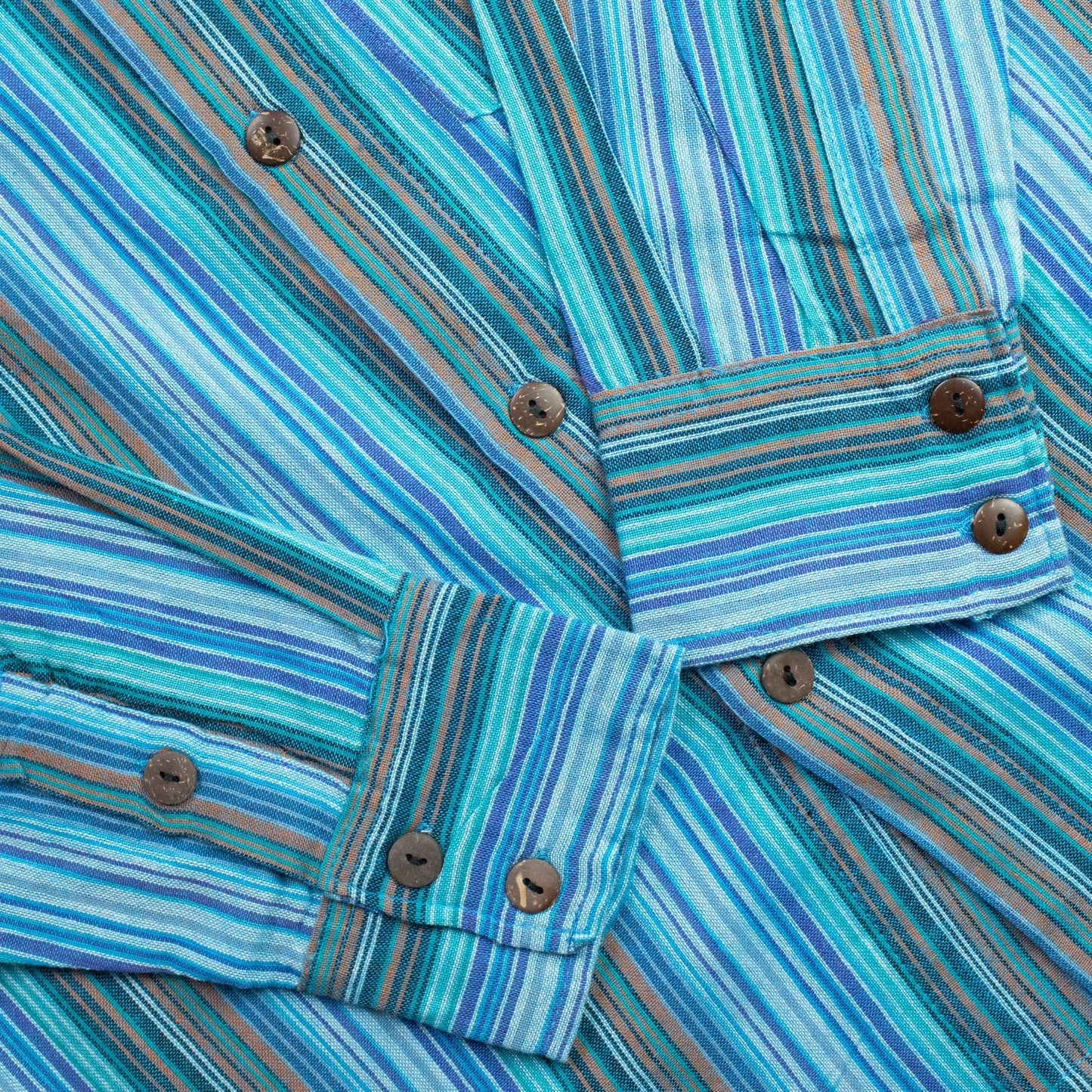 Nomad Sari Grandad Shirt - Turquoise - Medium - Luna Panther