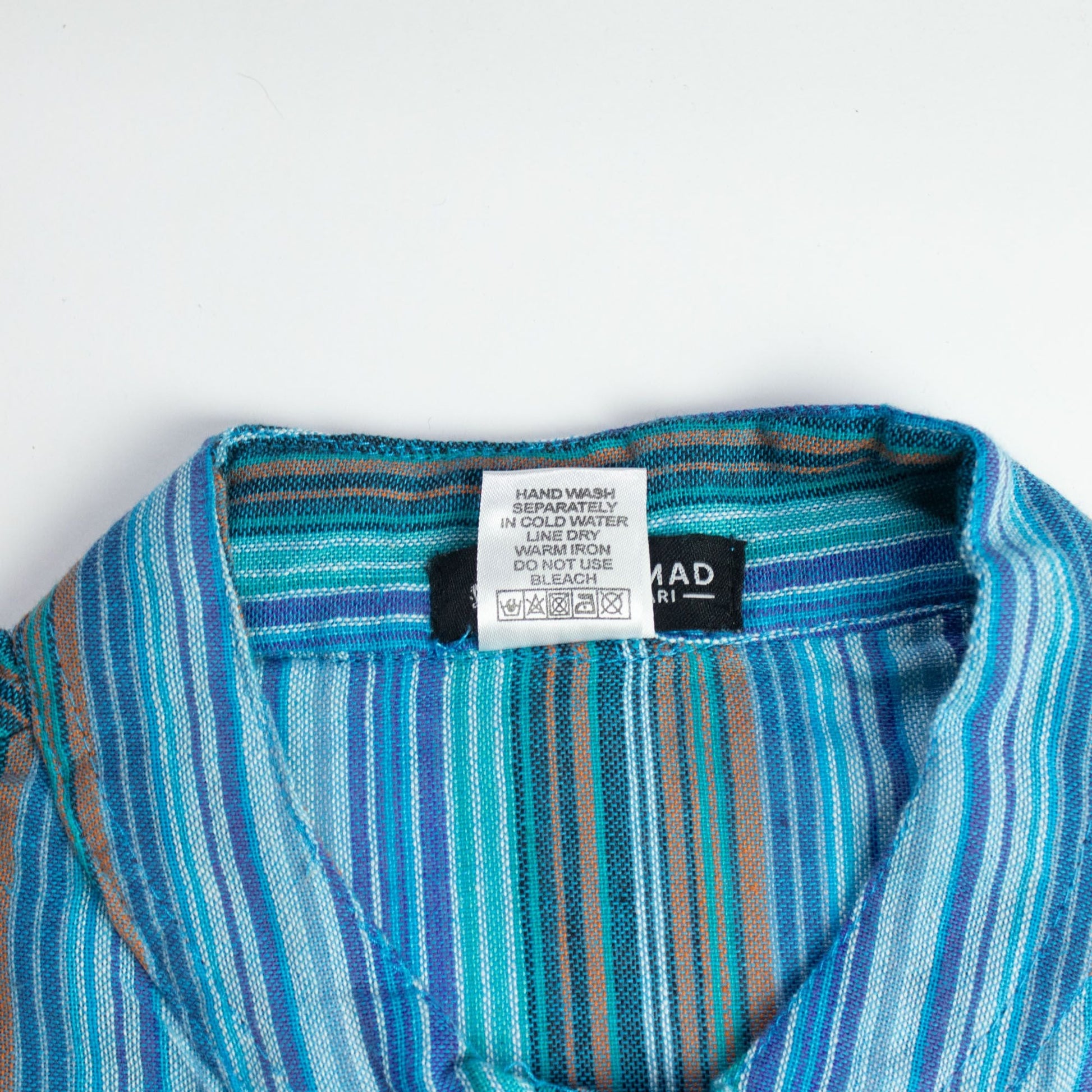 Nomad Sari Grandad Shirt - Turquoise - Medium - Luna Panther