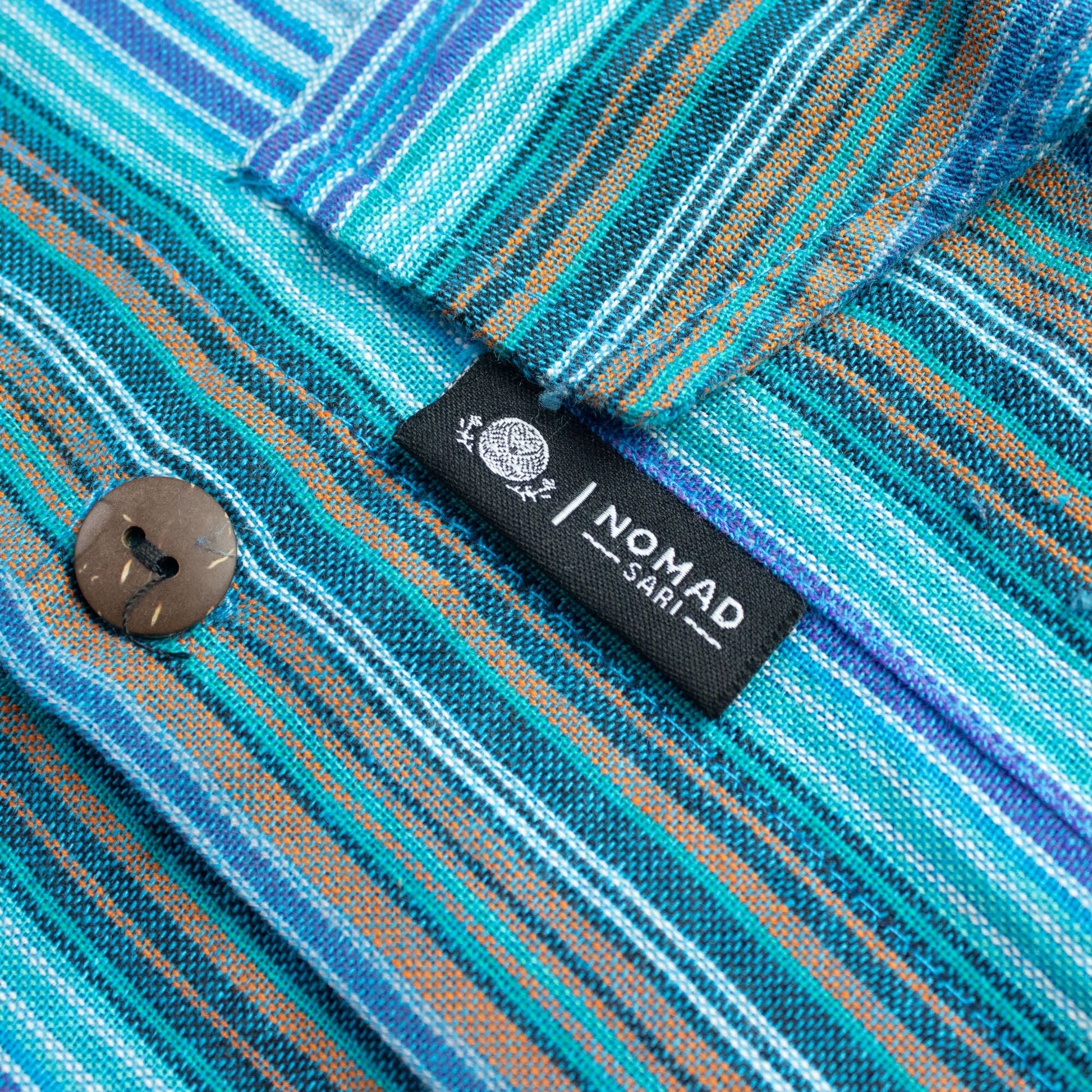 Nomad Sari Grandad Shirt - Turquoise - XL - Luna Panther