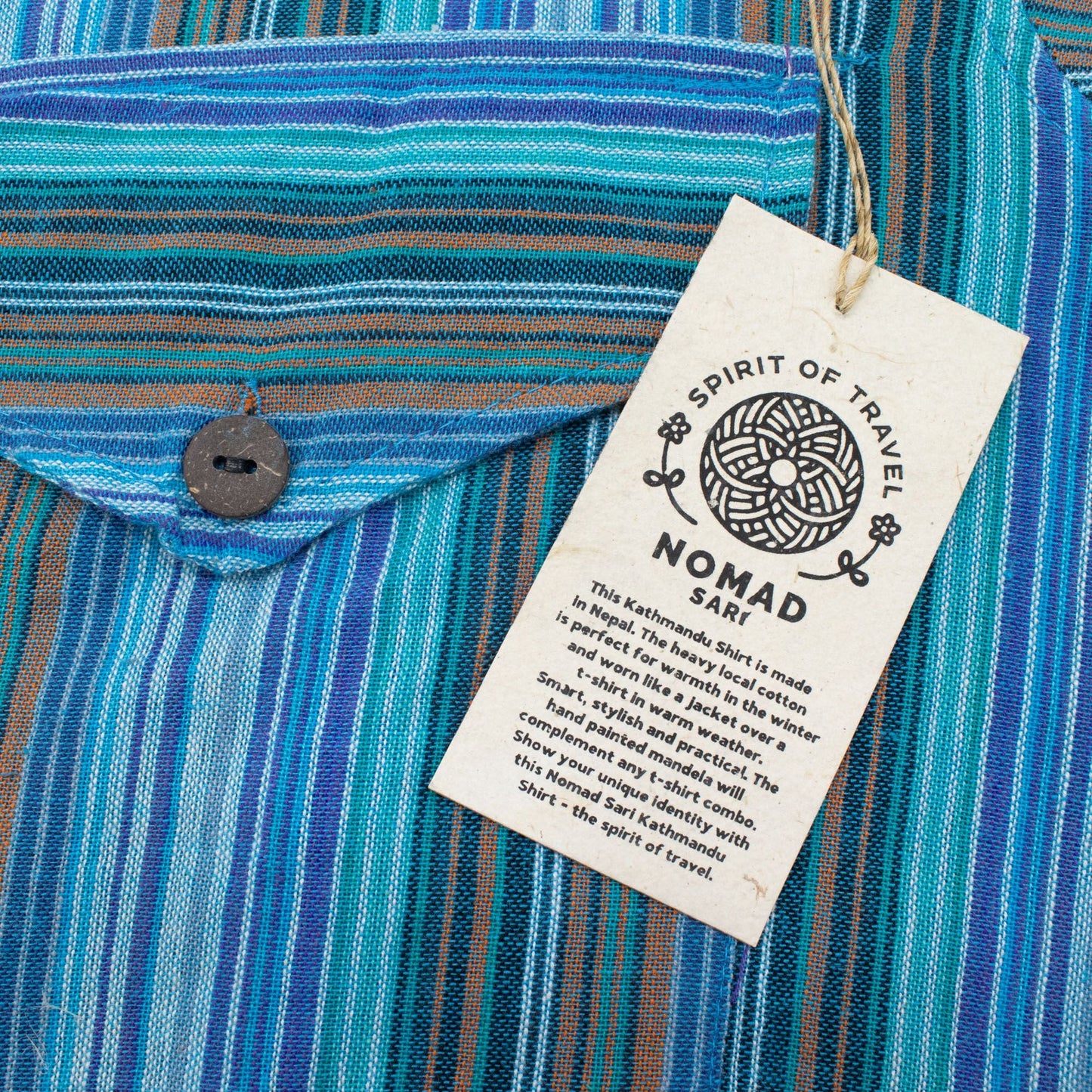 Nomad Sari Grandad Shirt - Turquoise - XL - Luna Panther