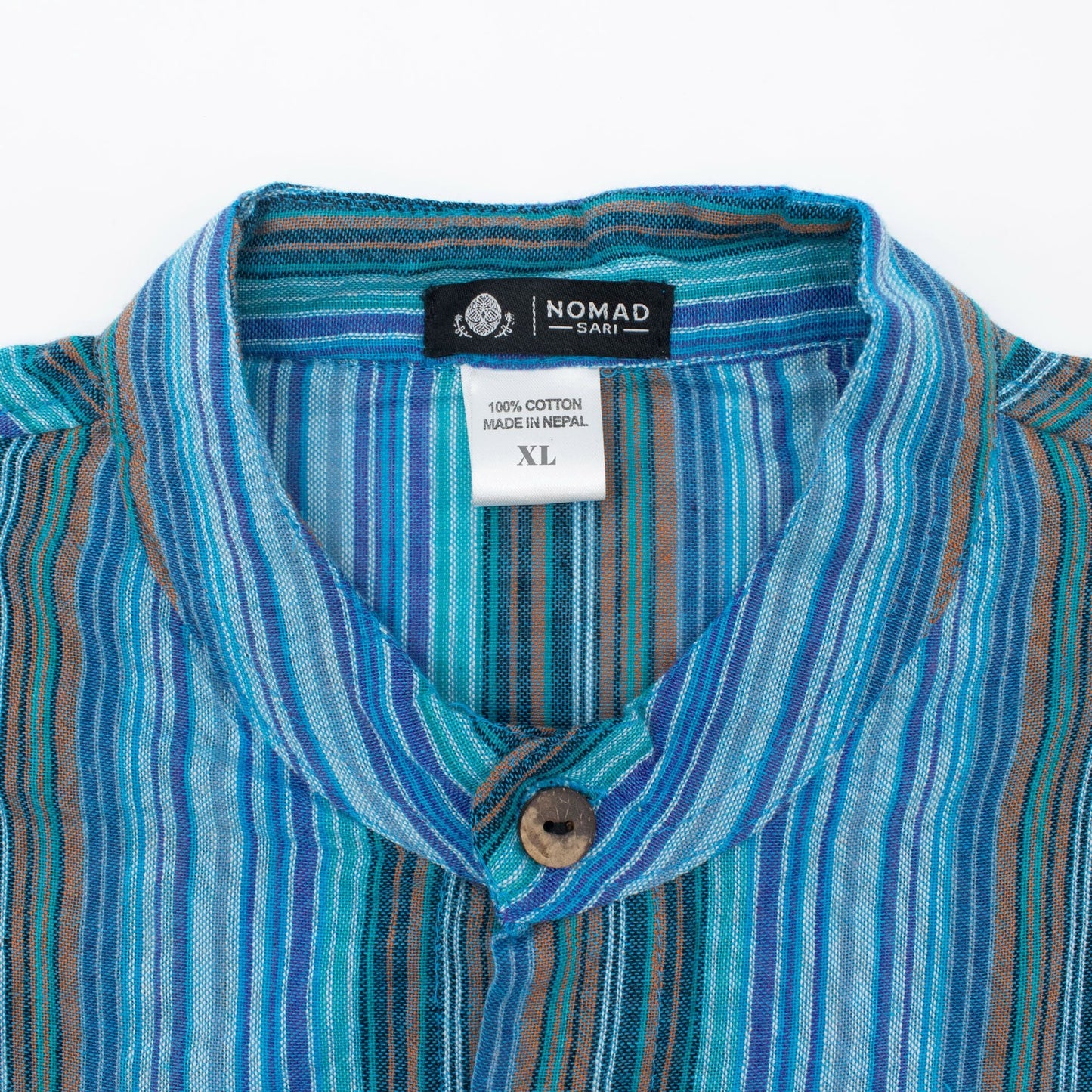 Nomad Sari Grandad Shirt - Turquoise - XL - Luna Panther