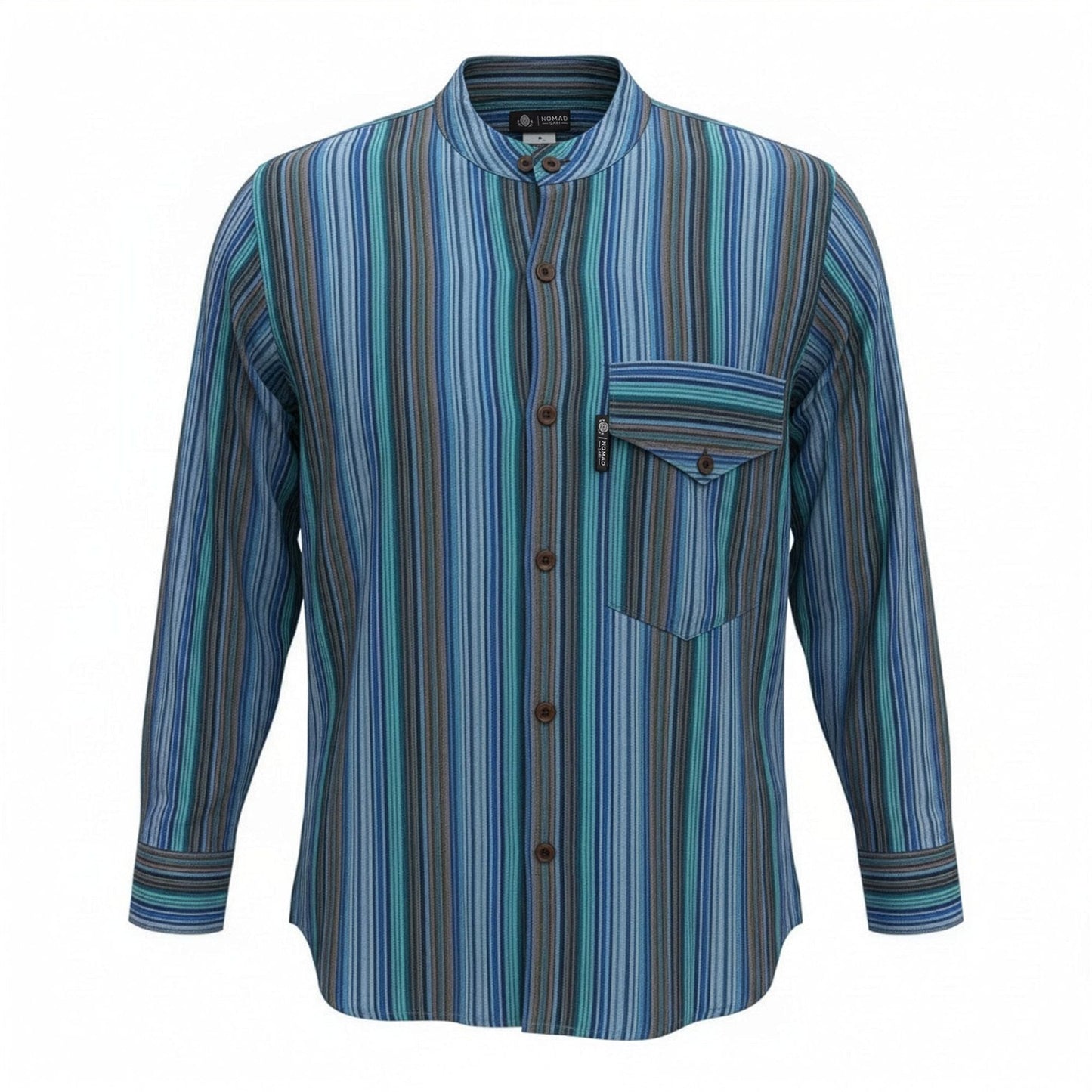 Nomad Sari Grandad Shirt - Turquoise - XL - Luna Panther