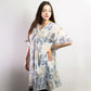 Nomad Sari Kaftan - Blue & Gold Greek Motif Print - Luna Panther