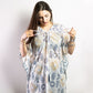 Nomad Sari Kaftan - Blue & Gold Greek Motif Print - Luna Panther