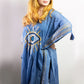 Nomad Sari Kaftan - Rich Blue & Gold Evil Eye Print - Luna Panther