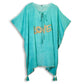 Nomad Sari Kaftan - Turquoise & Gold LOVE Motif - Luna Panther