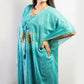 Nomad Sari Kaftan - Turquoise & Gold LOVE Motif - Luna Panther