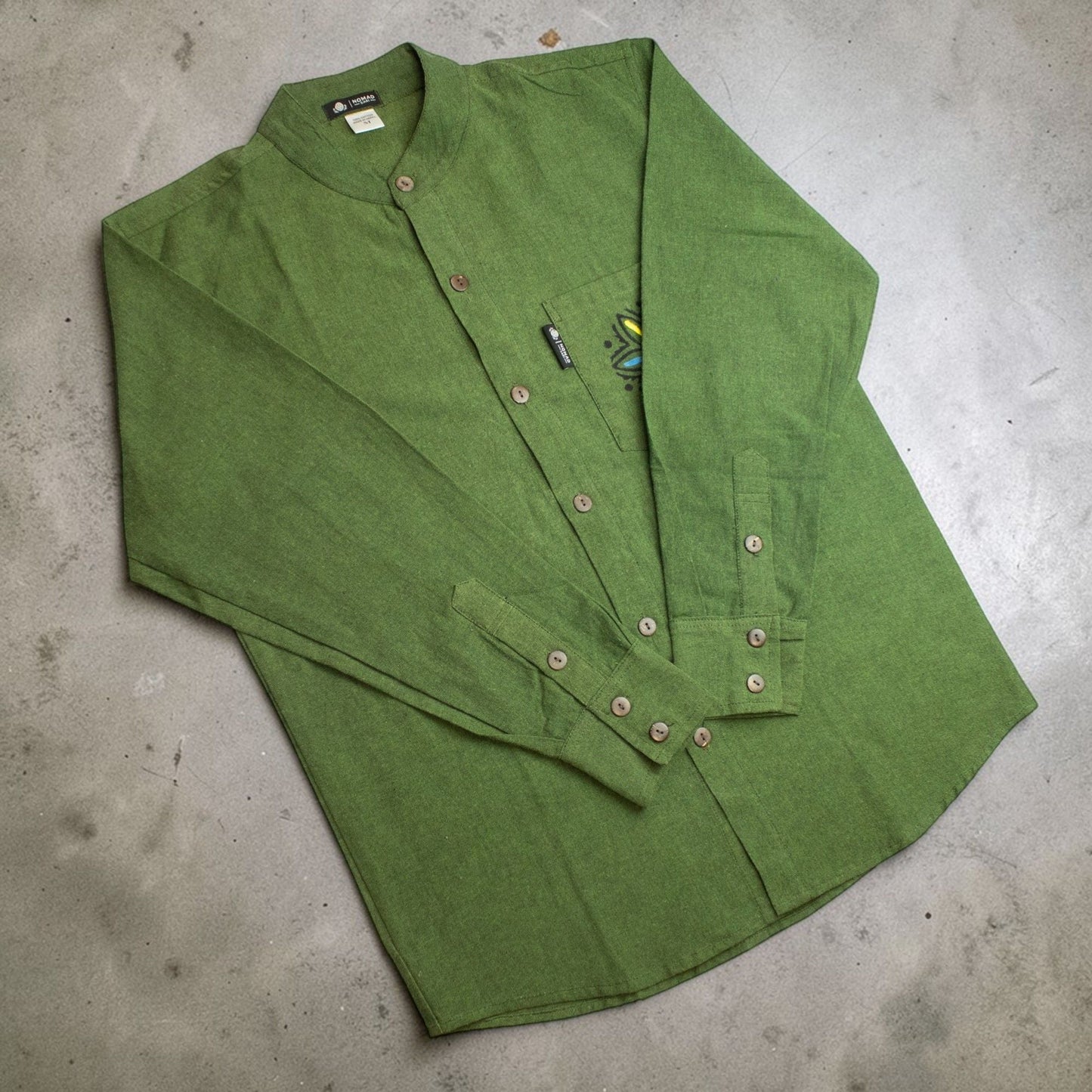 Nomad Sari Kathmandu Shirt - Forest Green - Large - Luna Panther