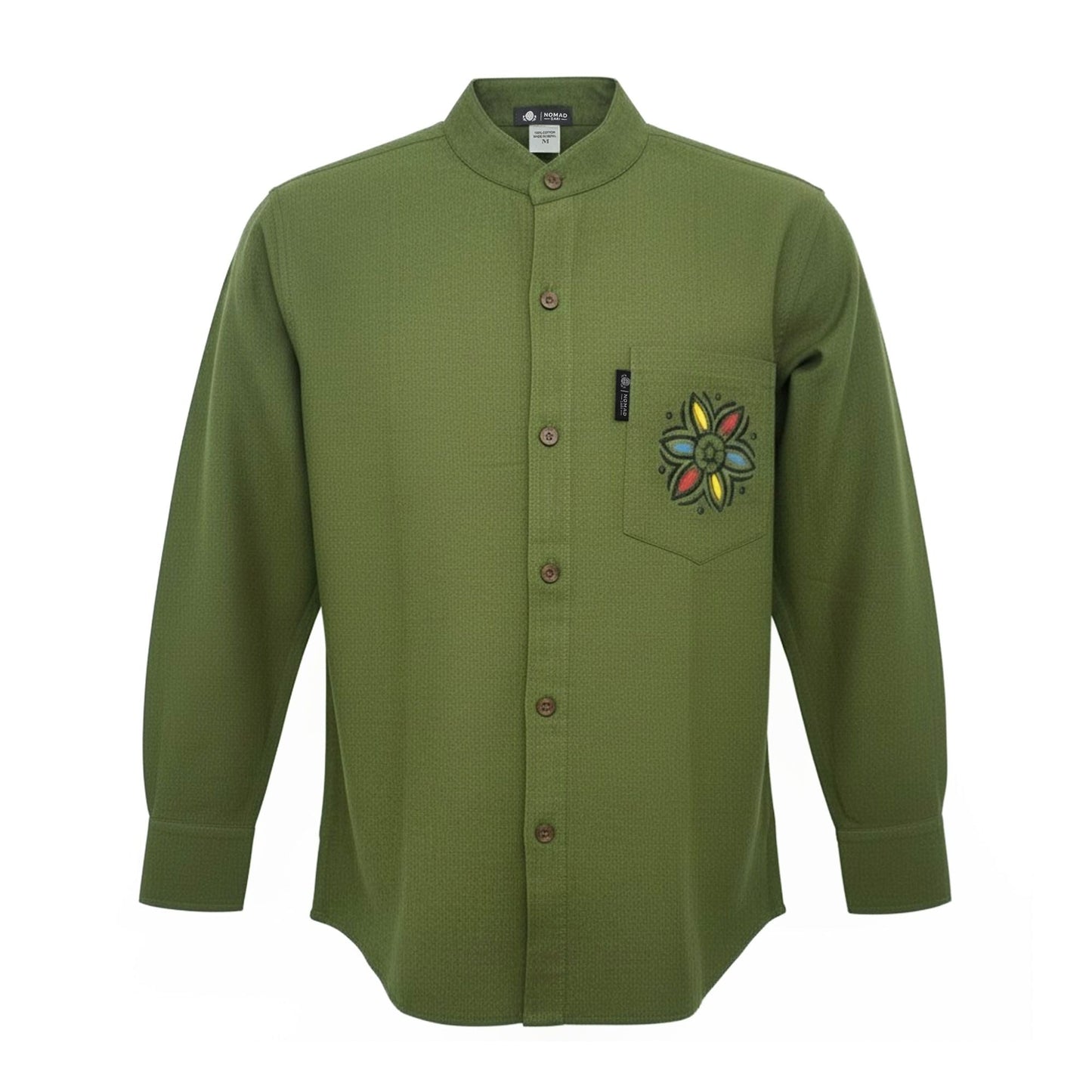 Nomad Sari Kathmandu Shirt - Forest Green - Medium - Luna Panther