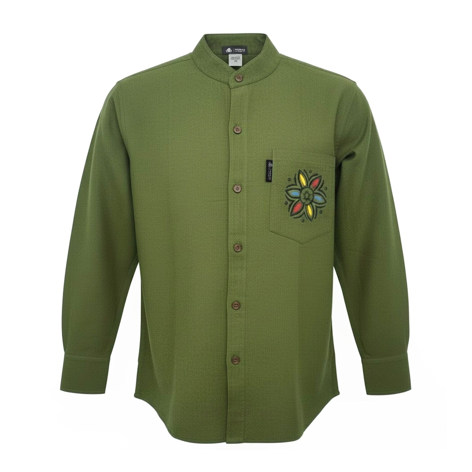 Nomad Sari Kathmandu Shirt - Forest Green - Medium - Luna Panther