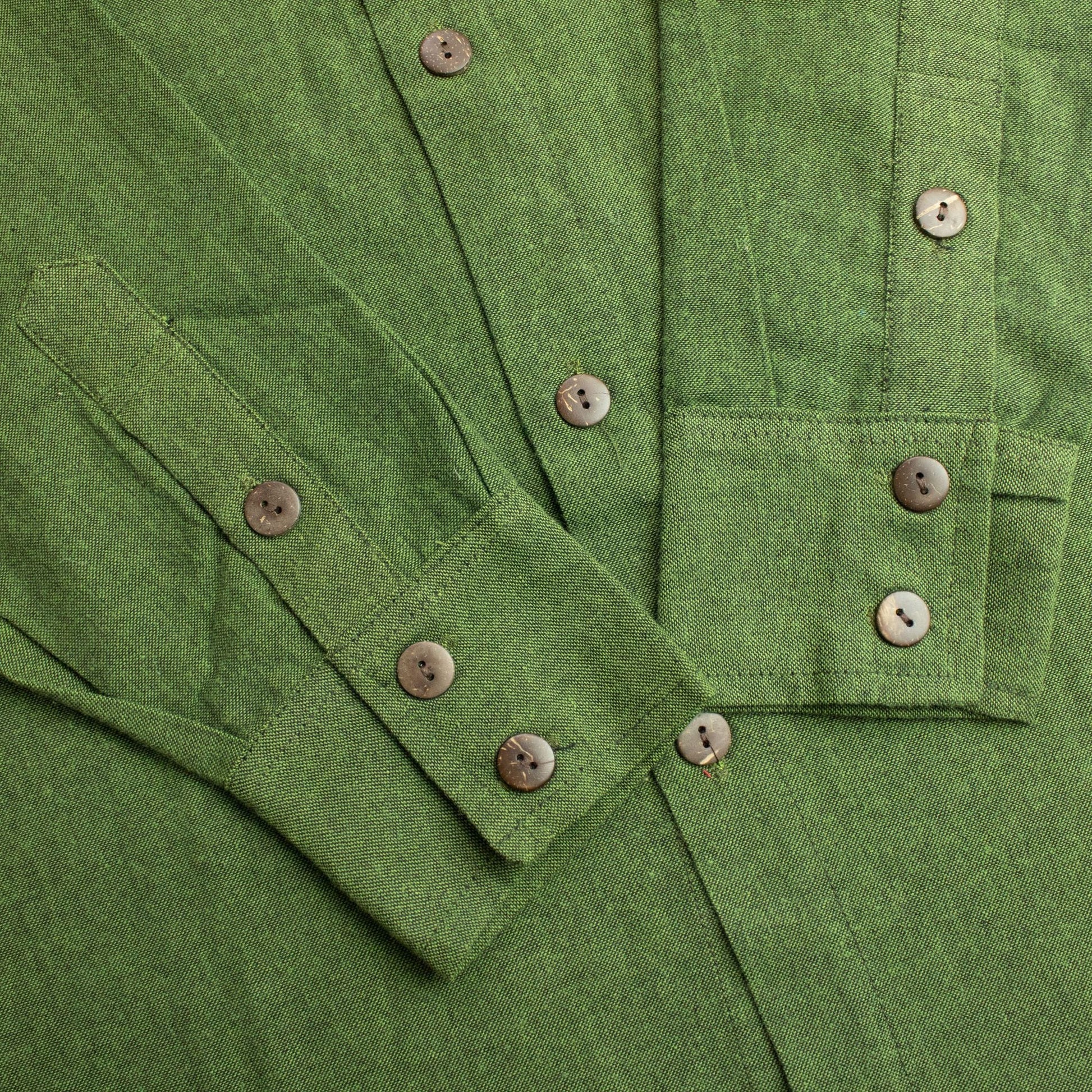 Nomad Sari Kathmandu Shirt - Forest Green - Medium - Luna Panther