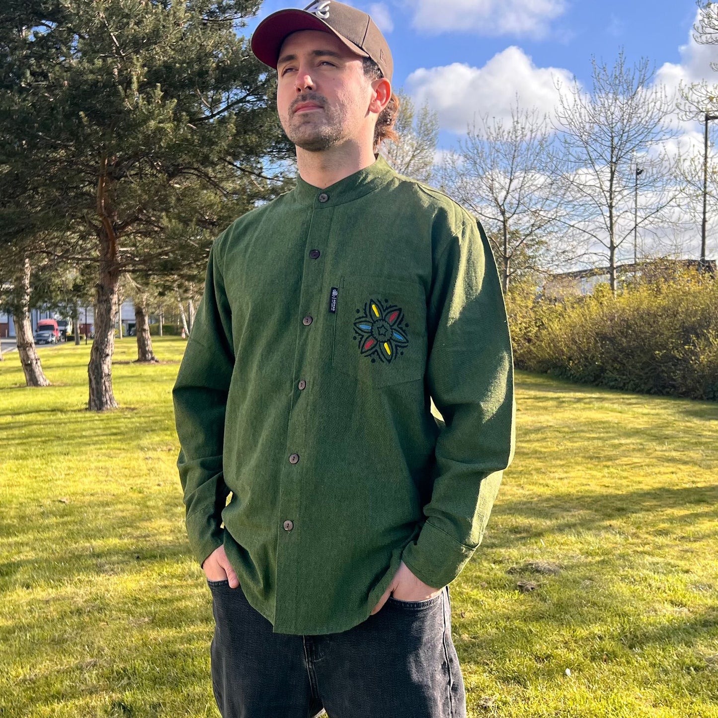 Nomad Sari Kathmandu Shirt - Forest Green - XL - Luna Panther