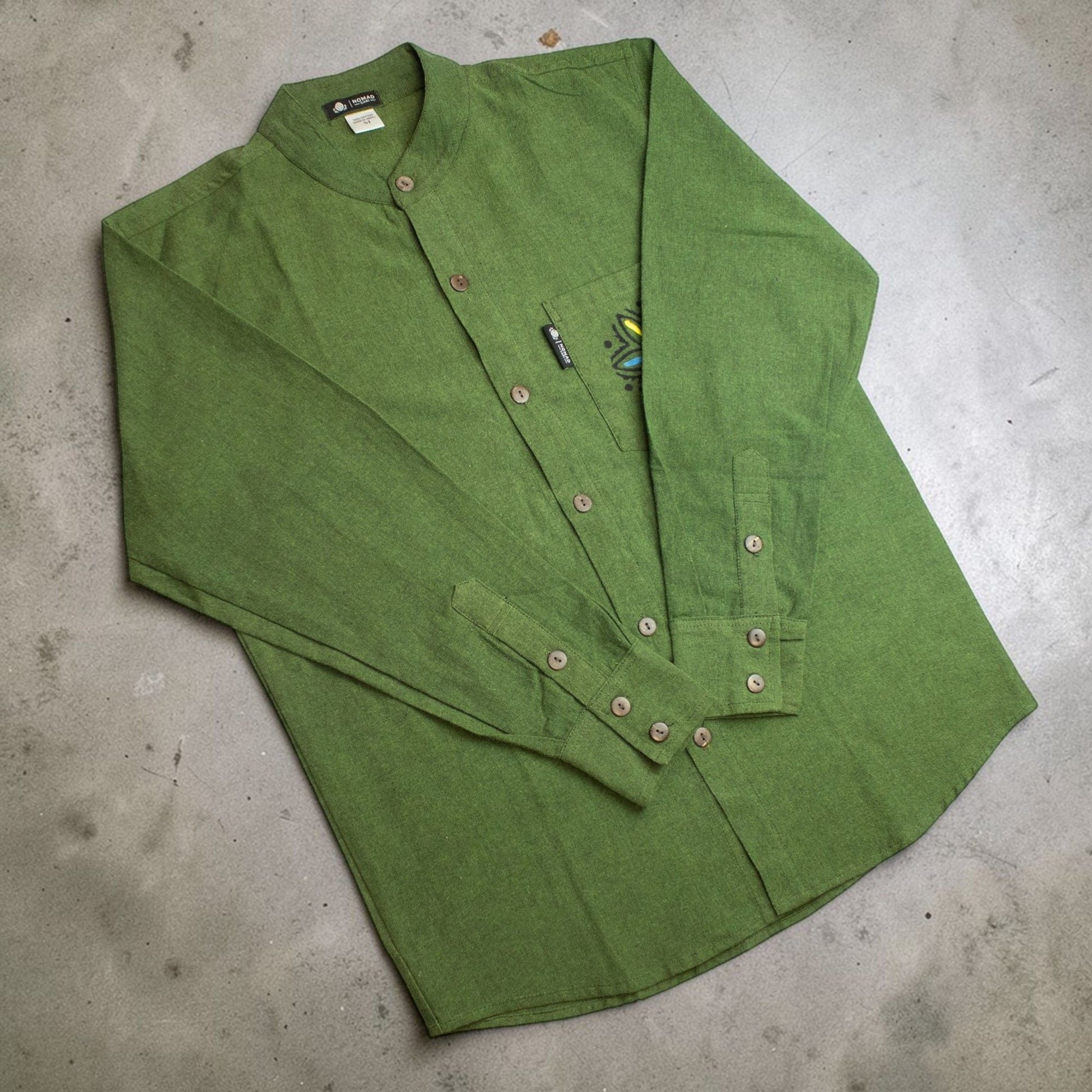 Nomad Sari Kathmandu Shirt - Forest Green - XXL - Luna Panther