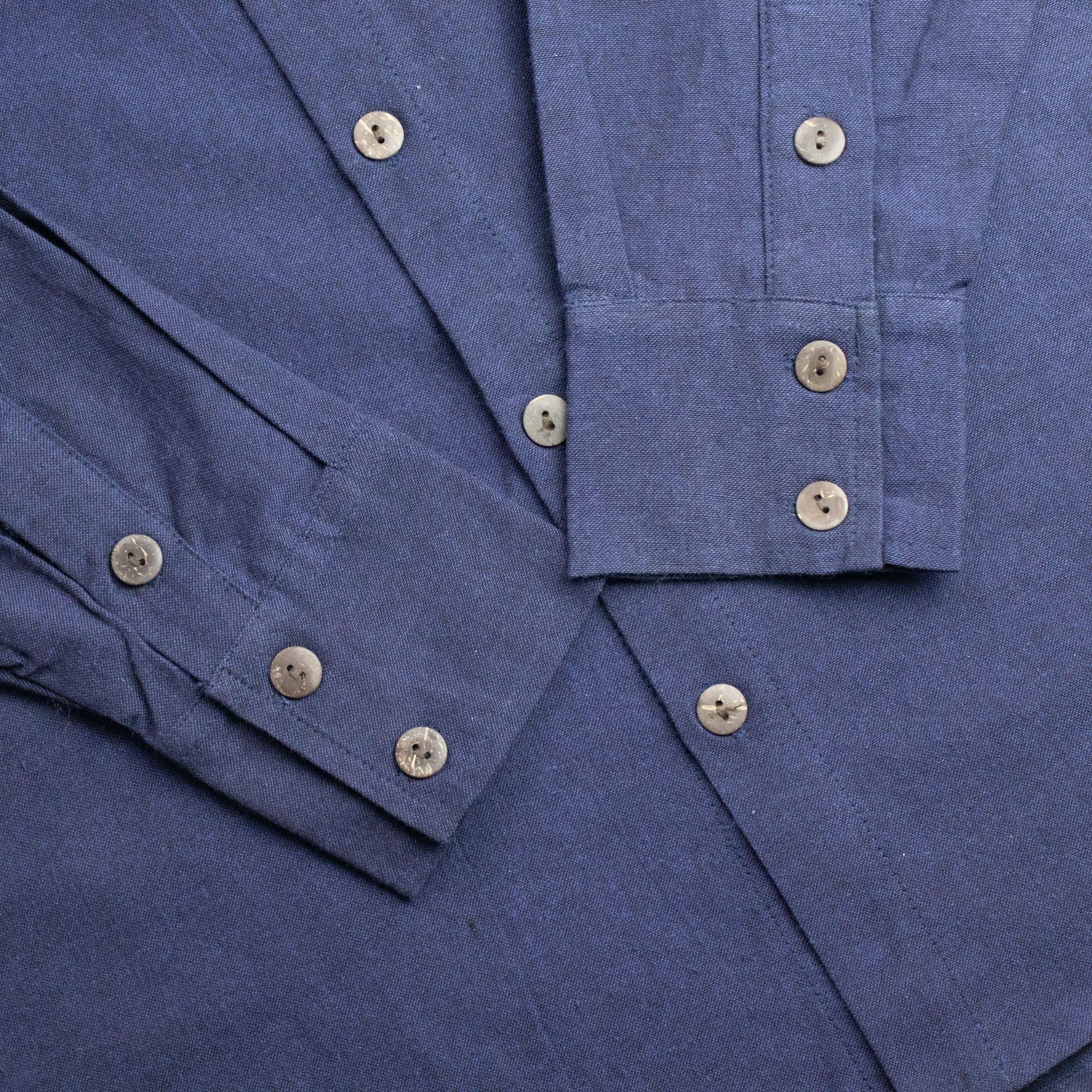Nomad Sari Kathmandu Shirt - Indigo - Large - Luna Panther