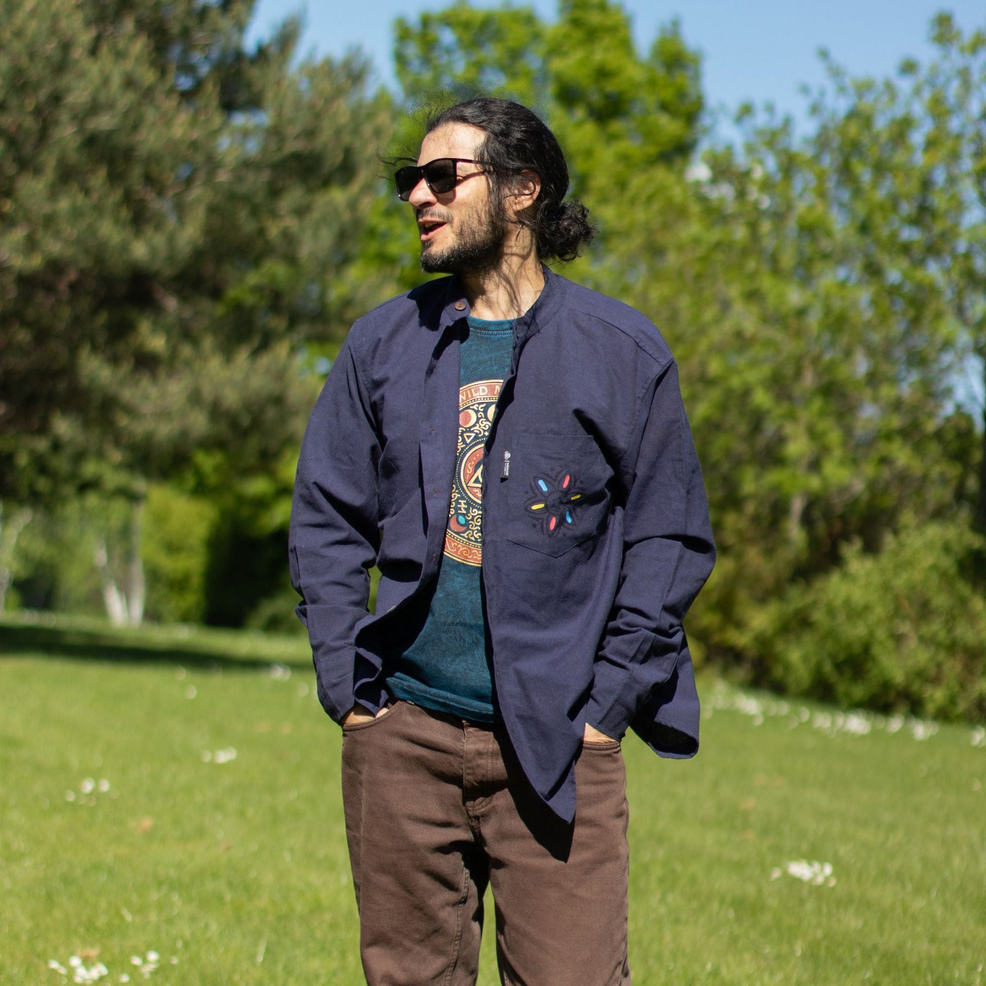 Nomad Sari Kathmandu Shirt - Indigo - XL - Luna Panther