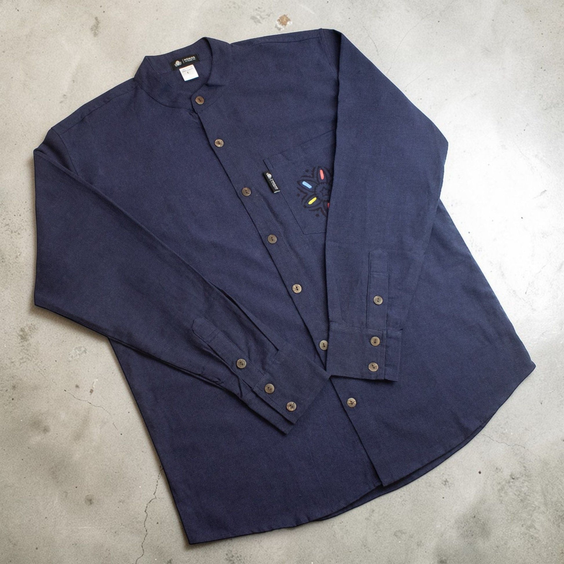 Nomad Sari Kathmandu Shirt - Indigo - XXL - Luna Panther