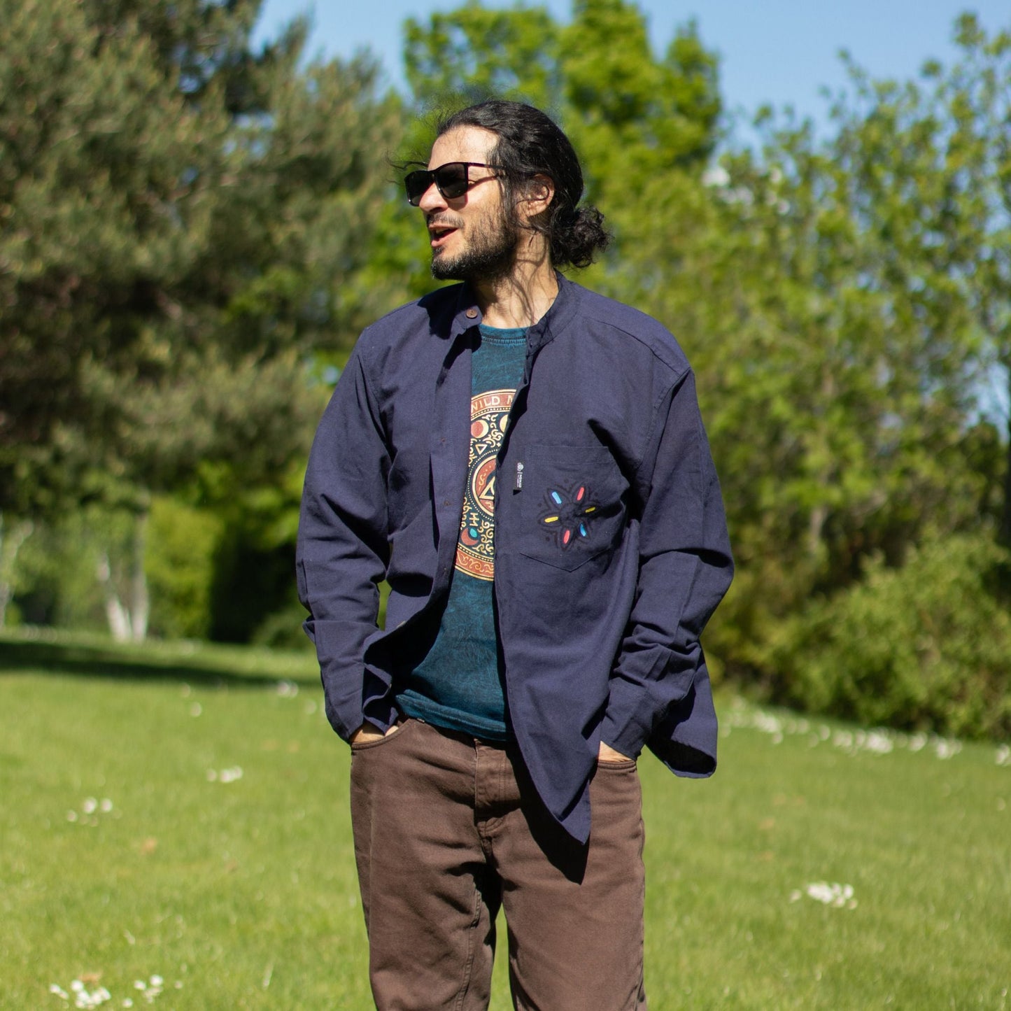 Nomad Sari Kathmandu Shirt - Indigo - XXL - Luna Panther