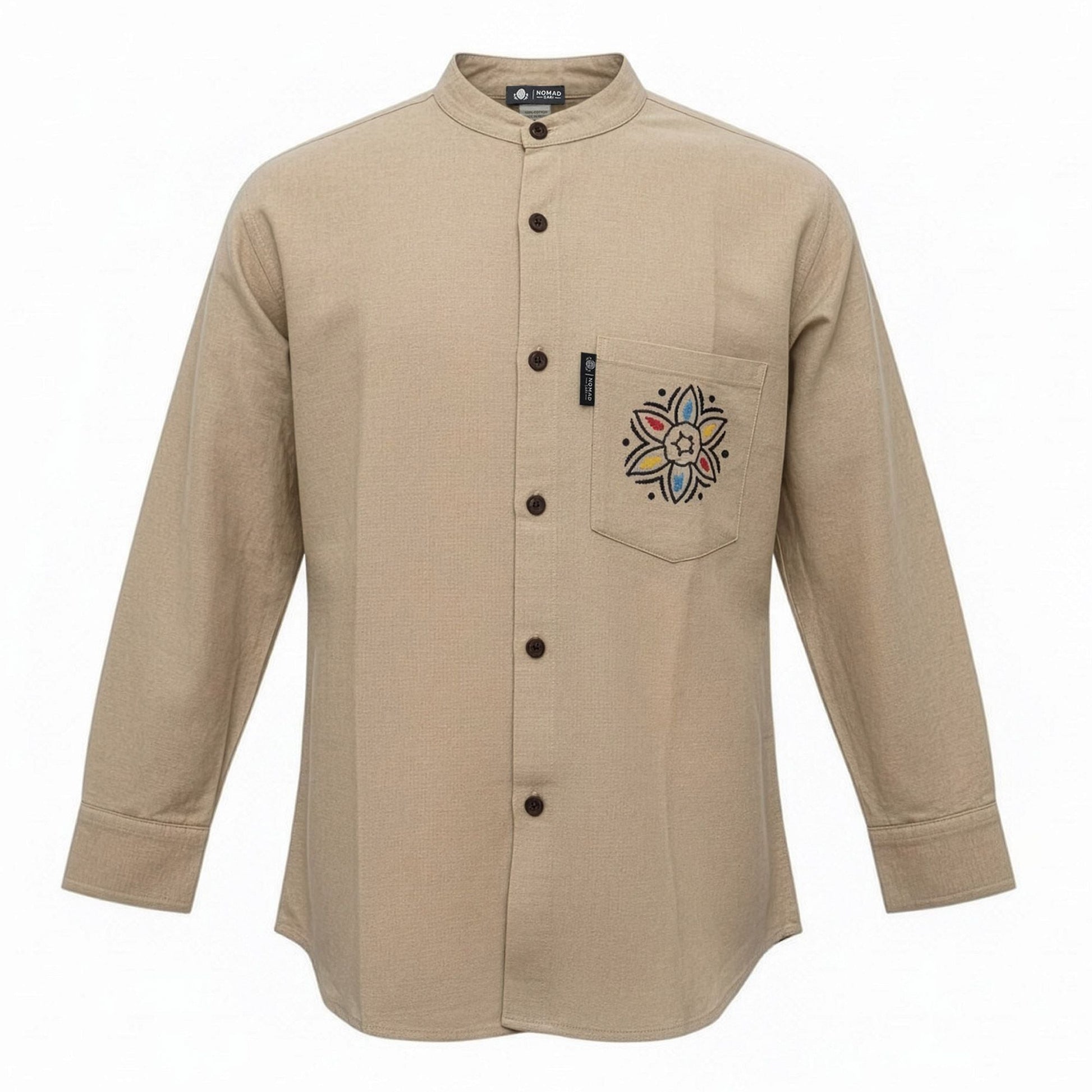 Nomad Sari Kathmandu Shirt - Stone - Large - Luna Panther