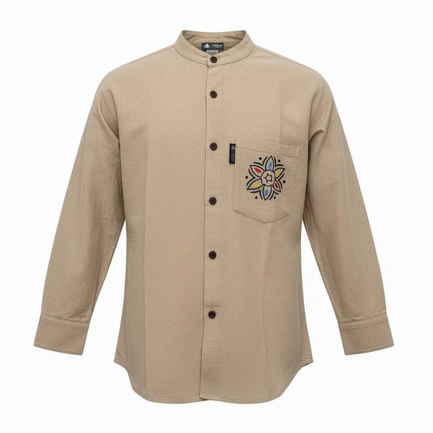 Nomad Sari Kathmandu Shirt - Stone - Medium - Luna Panther