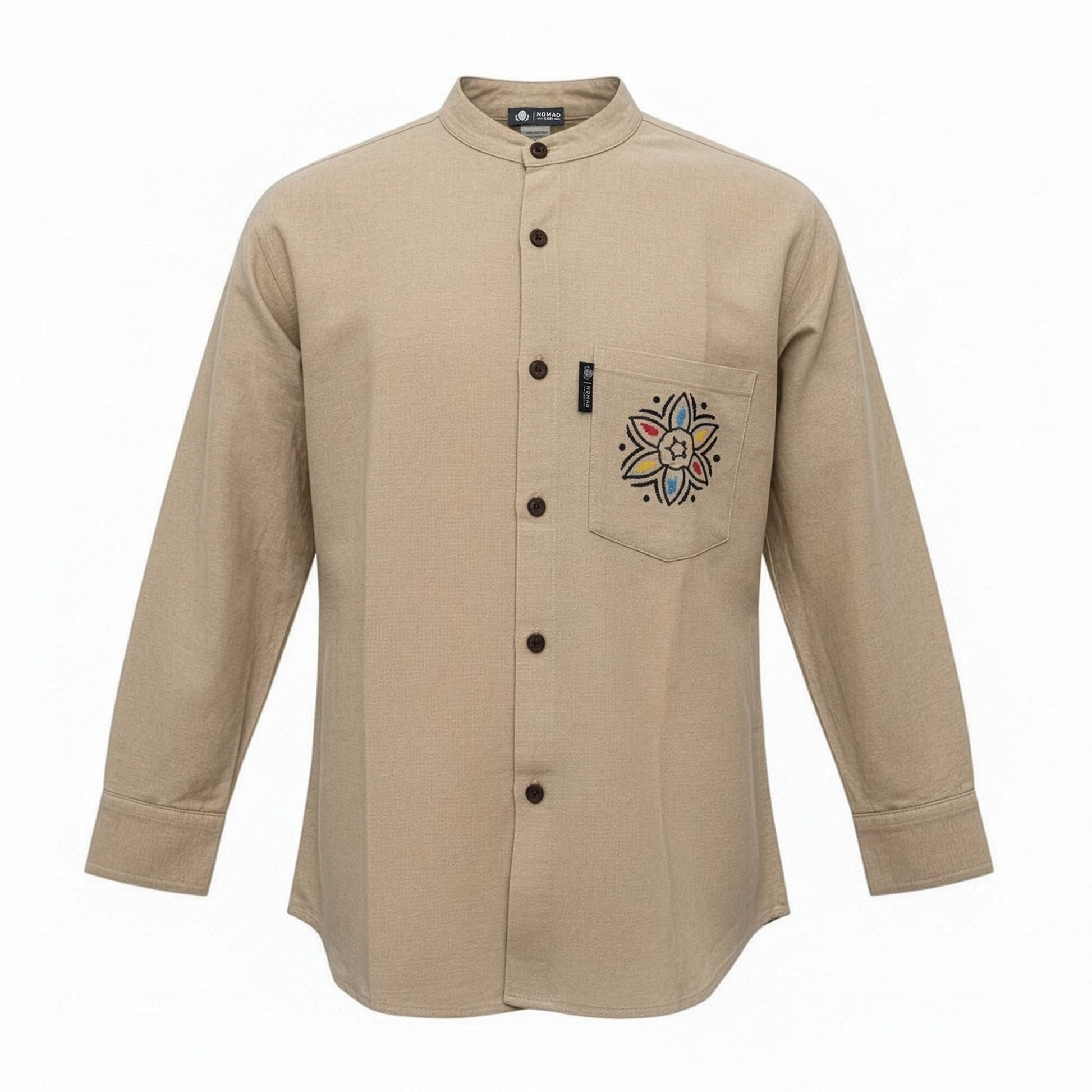Nomad Sari Kathmandu Shirt - Stone - Medium - Luna Panther