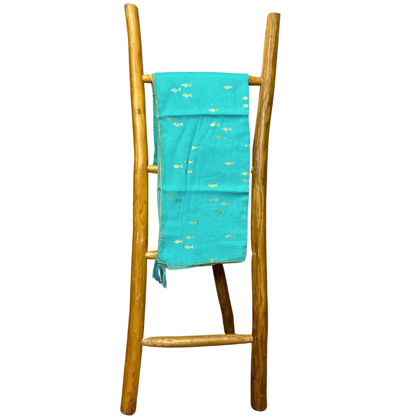 Nomad Sari Pareo - Turquoise & Gold Fish Print - Luna Panther