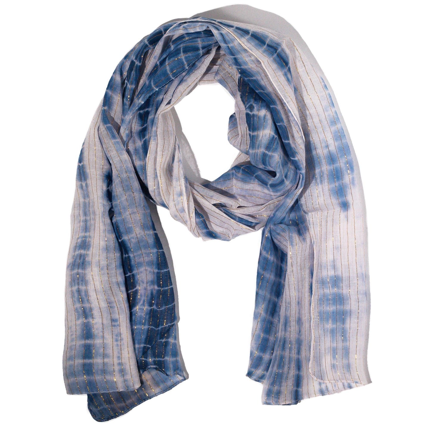 Nomad Sari Party Shine Scarf - Dusky Blue (180×50cm) - Luna Panther