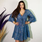 Nomad Sari Sea Blue & Gold Fish Print Dress (L/XL) - Luna Panther