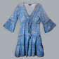 Nomad Sari Sea Blue & Gold Fish Print Dress (M/L) - Luna Panther