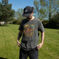 Nomad Sari Stonewashed Cotton T-Shirt - Compass of Life - Charcoal - Large - Luna Panther