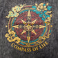 Nomad Sari Stonewashed Cotton T-Shirt - Compass of Life - Charcoal - XL - Luna Panther