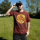 Nomad Sari Stonewashed Cotton T-Shirt - Dragon Mandala - Maroon - Large - Luna Panther
