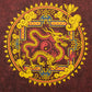 Nomad Sari Stonewashed Cotton T-Shirt - Dragon Mandala - Maroon - Large - Luna Panther