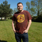Nomad Sari Stonewashed Cotton T-Shirt - Dragon Mandala - Maroon - XL - Luna Panther