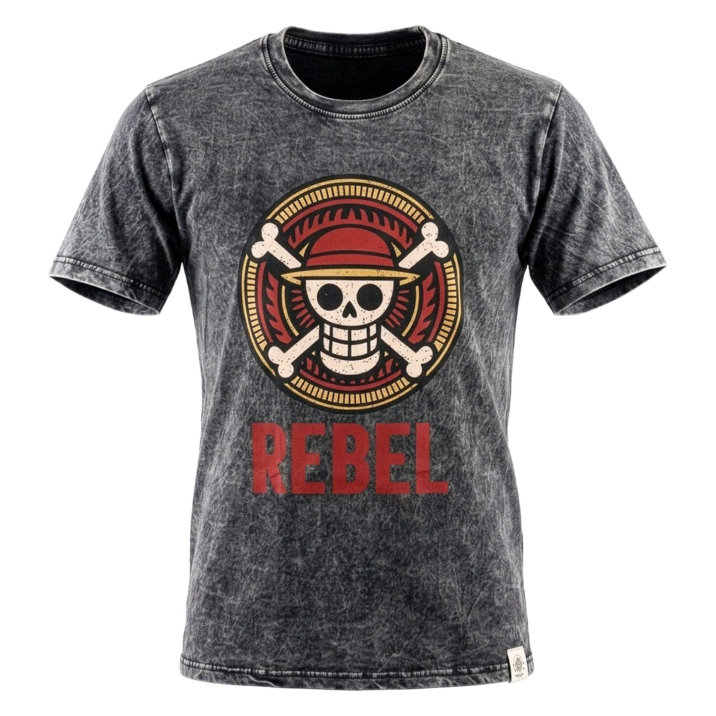 Nomad Sari Stonewashed Cotton T-Shirt - Rebel - Charcoal - Large - Luna Panther
