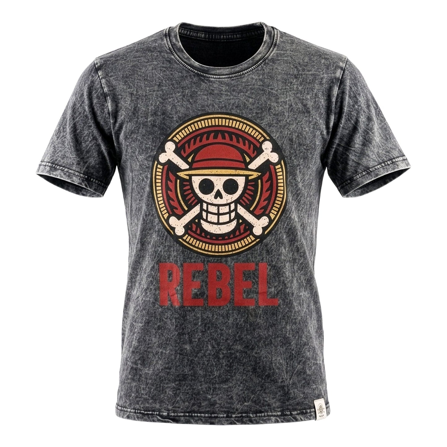 Nomad Sari Stonewashed Cotton T-Shirt - Rebel - Charcoal - Medium - Luna Panther