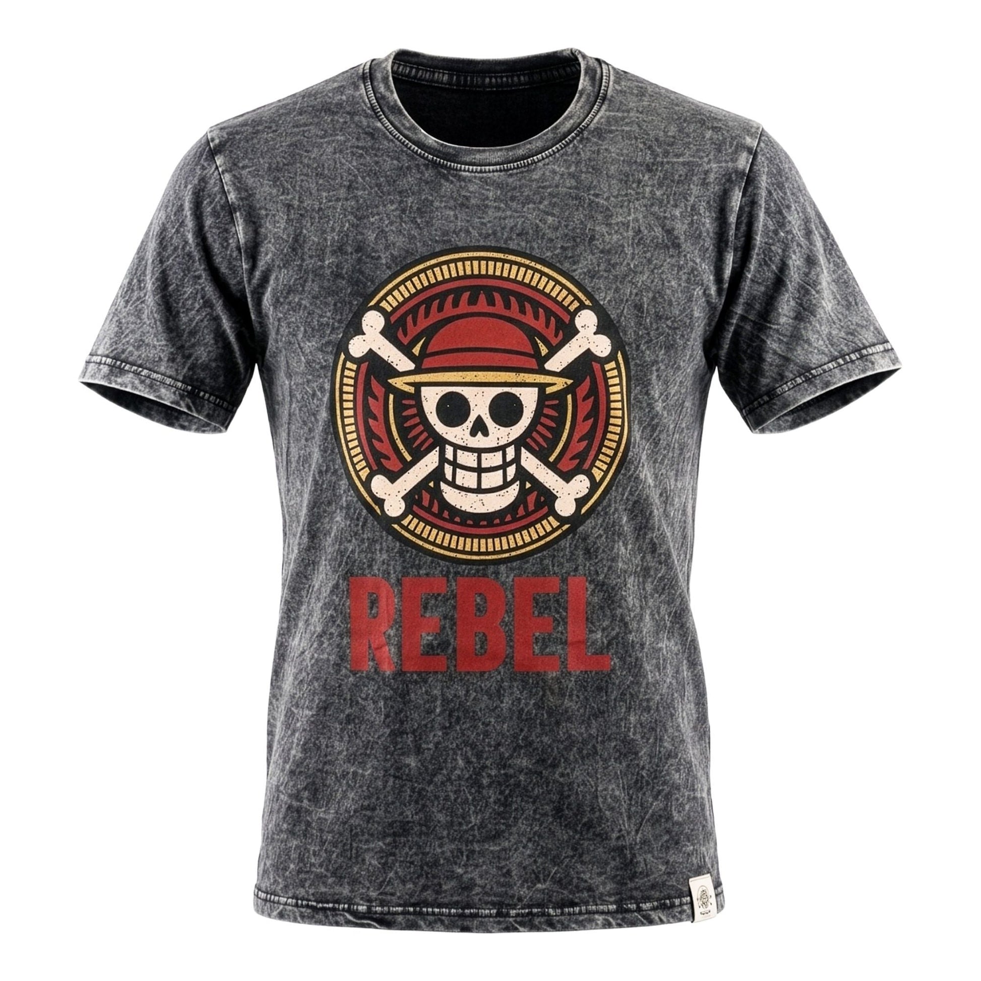 Nomad Sari Stonewashed Cotton T-Shirt - Rebel - Charcoal - Medium - Luna Panther