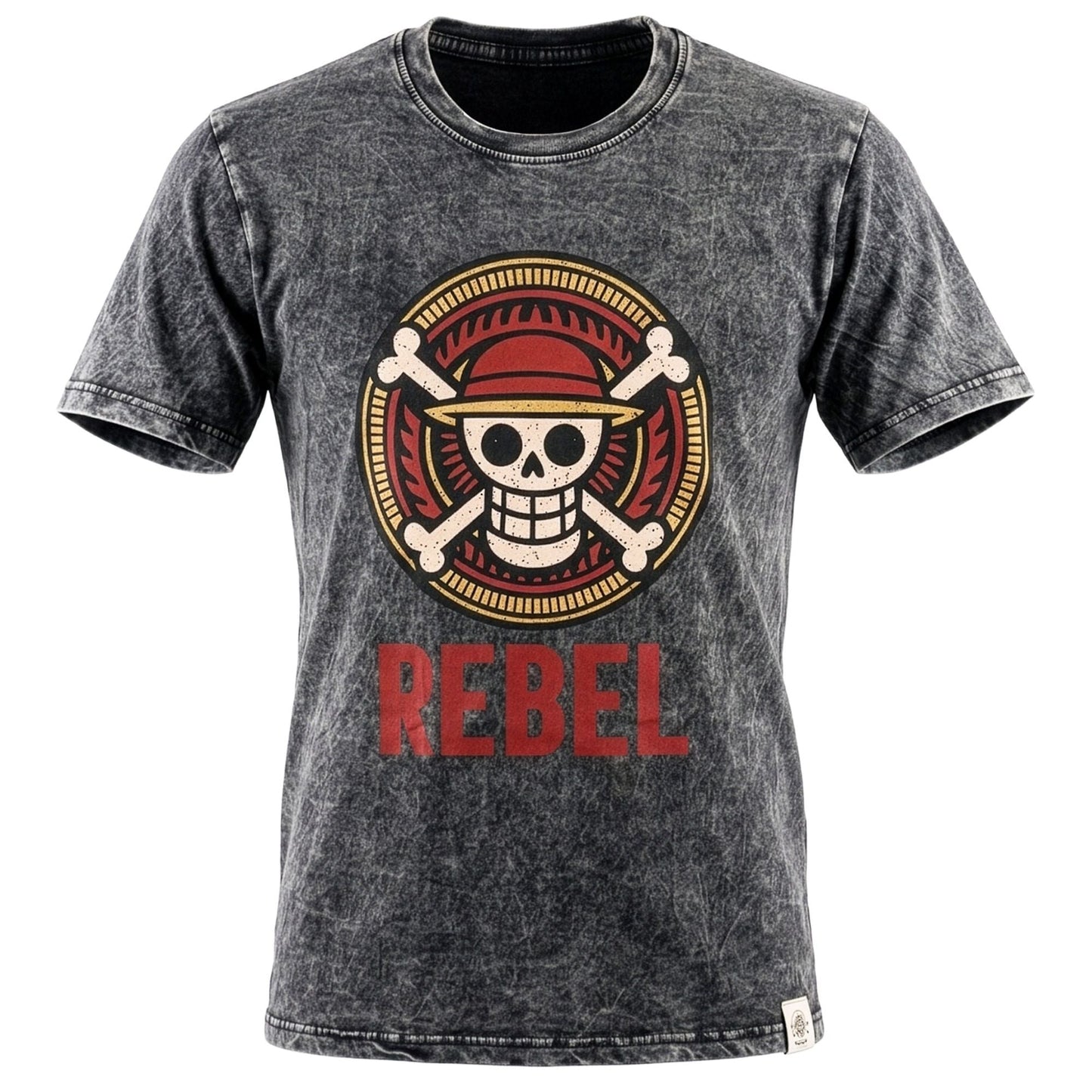 Nomad Sari Stonewashed Cotton T-Shirt - Rebel - Charcoal - XL - Luna Panther