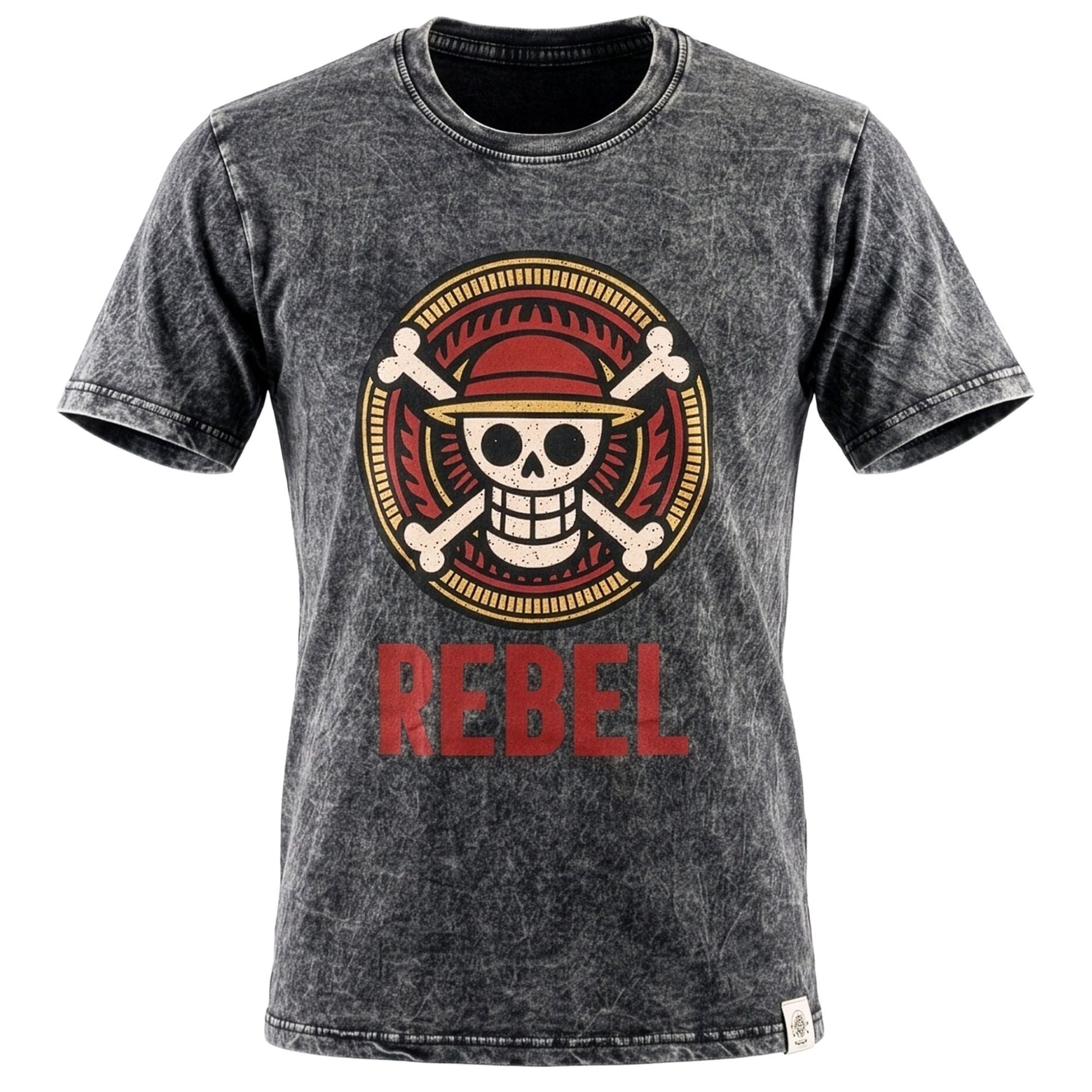 Nomad Sari Stonewashed Cotton T-Shirt - Rebel - Charcoal - XL - Luna Panther