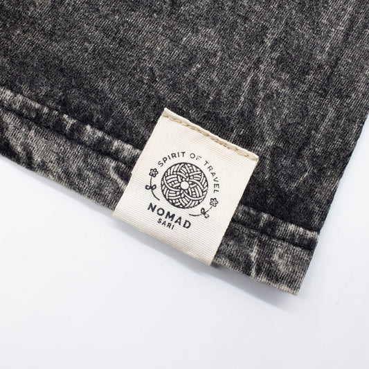 Nomad Sari Stonewashed Cotton T-Shirt - Rebel - Charcoal - XL - Luna Panther