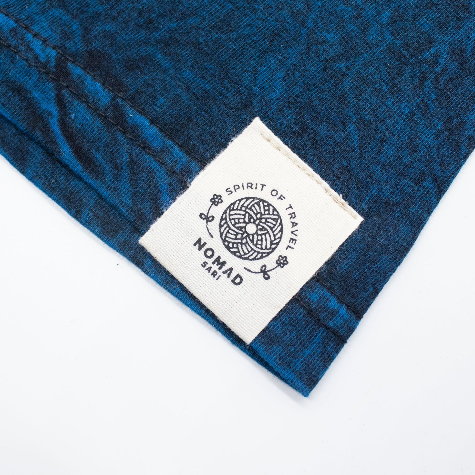 Nomad Sari Stonewashed Cotton T-Shirt - Stay Wild Moon Child - Blue - Medium - Luna Panther