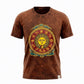 Nomad Sari Stonewashed Cotton T-Shirt - Sun & Zodiac - Brown - Medium - Luna Panther