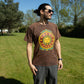 Nomad Sari Stonewashed Cotton T-Shirt - Sun & Zodiac - Brown - Small - Luna Panther