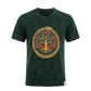 Nomad Sari Stonewashed Cotton T-Shirt - Tree of Life - Green - Small - Luna Panther