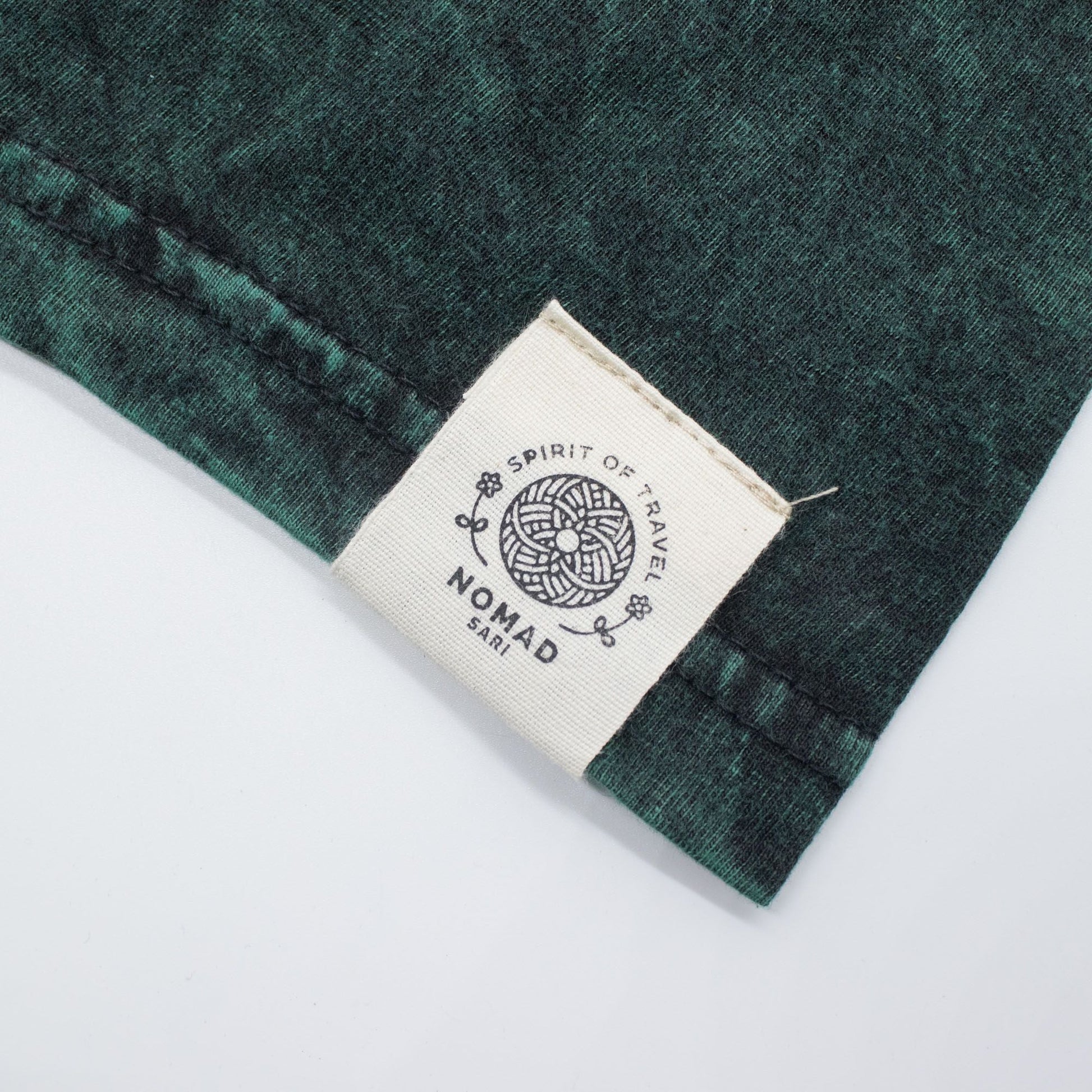 Nomad Sari Stonewashed Cotton T-Shirt - Tree of Life - Green - XL - Luna Panther