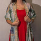 Nomad Sari Summer Marbella Print Scarf - Green with Gold (180x50cm) - Luna Panther