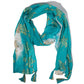 Nomad Sari Summer Turtle Print Scarf - Turquoise (180×50 cm) - Luna Panther