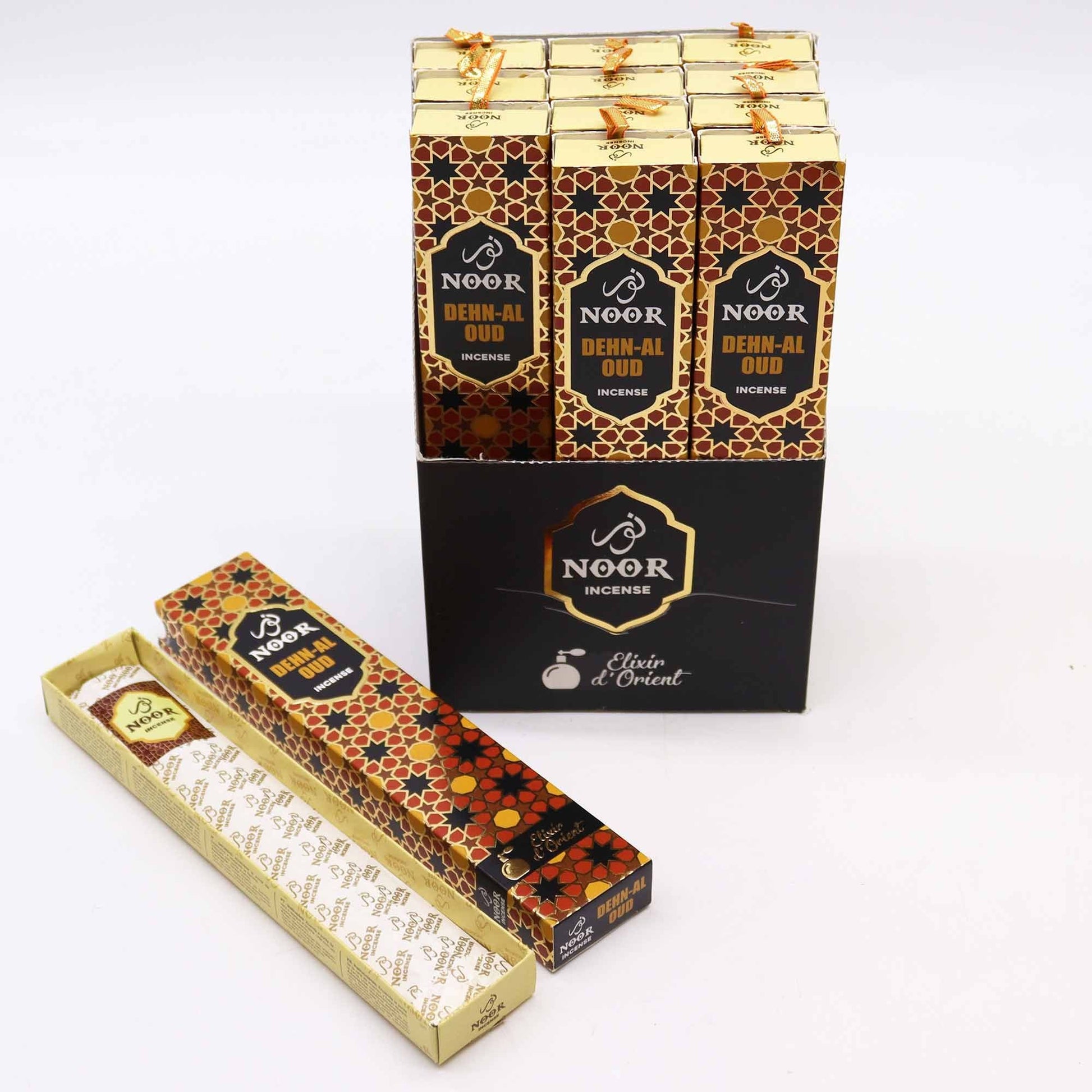 Polished Noor Oud Incense Dehn Al Oud featuring natural patterning and unique variations - Luna Panther