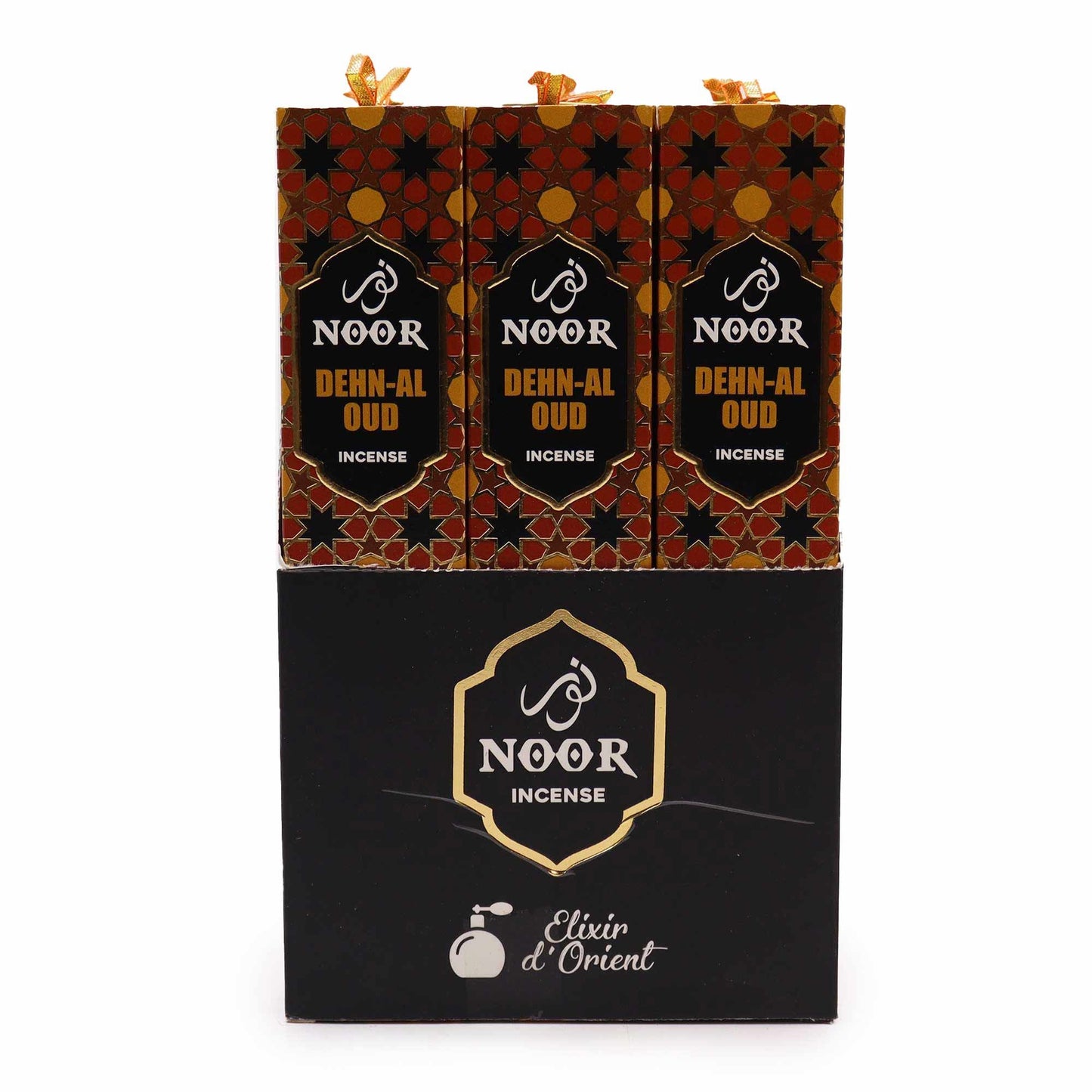 Polished Noor Oud Incense Dehn Al Oud featuring natural patterning and unique variations - Luna Panther