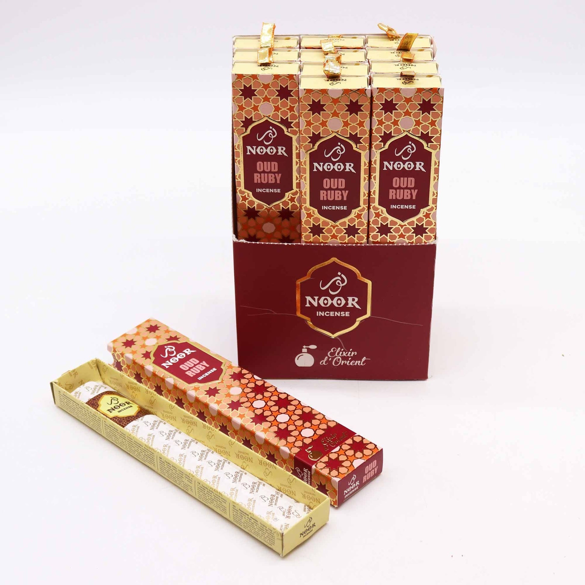 Polished Noor Oud Incense Ruby featuring natural patterning and unique variations - Luna Panther